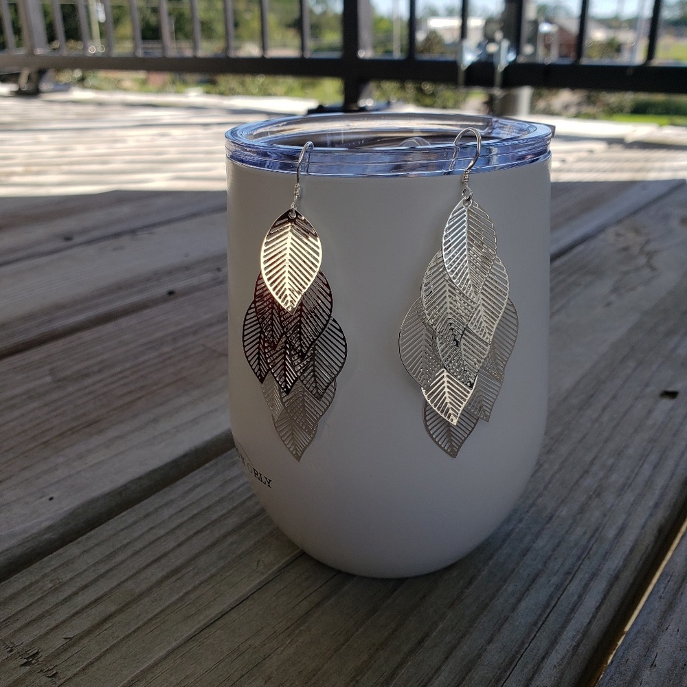 ❤💎Sterling silver leaves tassel earrings - Picture 5 of 5